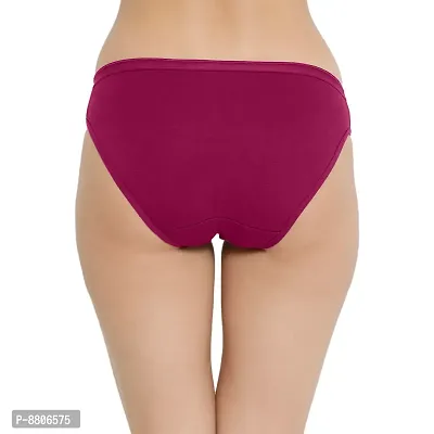 Women Cotton Blend Hispster Maroon Color Panty-thumb2