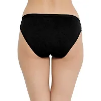 Women Pack of 3 Cotton Blend Hispster Black Color Panty-thumb2