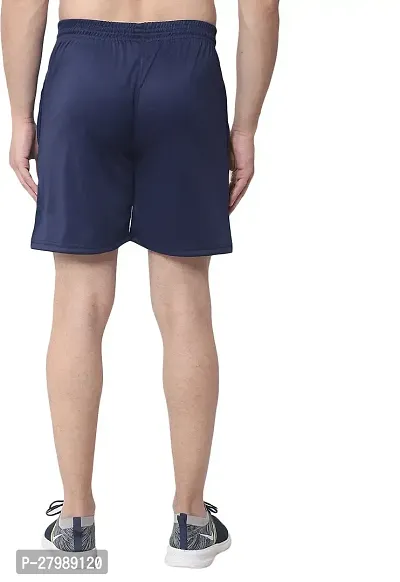Stylish Blue Cotton Blend Solid Shorts For Men-thumb2