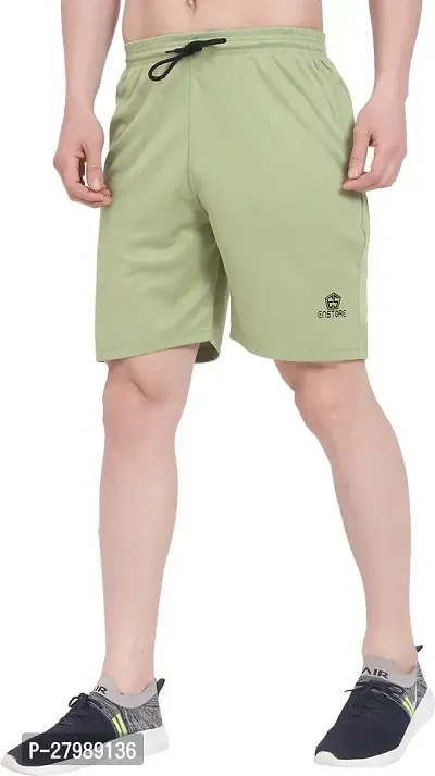 Stylish Green Cotton Blend Solid Shorts For Men
