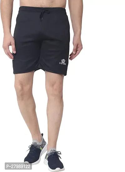Stylish Black Cotton Blend Solid Shorts For Men