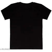 Kids Cute Comfy Printed Black T-shirt-thumb1