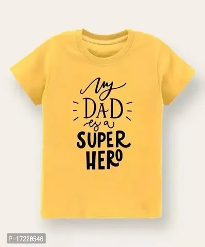 Kids Mustard Cotton Cute Comfy T-shirt-thumb0