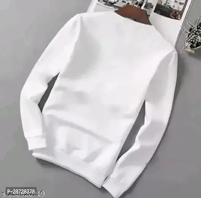 Reliable White Polyester Blend Printed Full Sleeve T-shirt For Men-thumb2