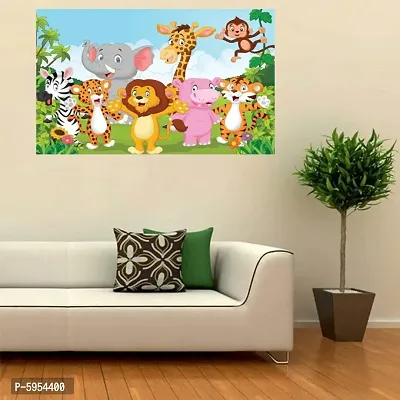 Enjoy Animals Cartoon Play Schools Self Adhesive Wall Sticker-thumb0