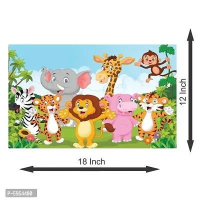 Enjoy Animals Cartoon Play Schools Self Adhesive Wall Sticker-thumb3