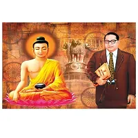 Buddha with Ambedkar Wall Sticker Office Student and Study Room and Quote on Mind Wall Sticker-thumb1