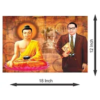 Buddha with Ambedkar Wall Sticker Office Student and Study Room and Quote on Mind Wall Sticker-thumb2