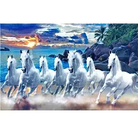 7 Horses Running Painting Peel and Wall Sticker Tearable Washable Vinyl Large-thumb1