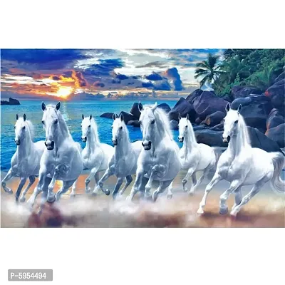 7 Horses Running Painting Peel and Wall Sticker Tearable Washable Vinyl Large-thumb2