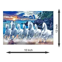 7 Horses Running Painting Peel and Wall Sticker Tearable Washable Vinyl Large-thumb2