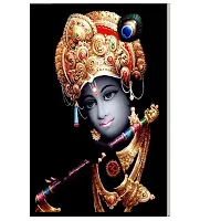 Lord Krishna Playing Flute Wall Sticker for Temple Room Office-thumb1