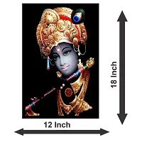 Lord Krishna Playing Flute Wall Sticker for Temple Room Office-thumb2