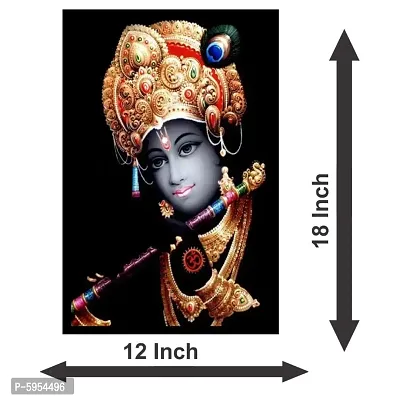 Lord Krishna Playing Flute Wall Sticker for Temple Room Office-thumb3