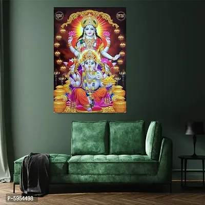 Ganesh Ji and Laxmi Ji Wall Sticker and Living Room Office Home Decor Wall Sticker