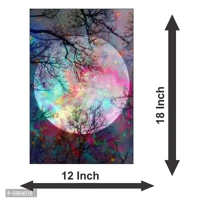 Glow in Galaxy of with Moon Radium Night Wall Sticker for Living Room-thumb3