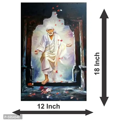 VOORKOMS Polyvinyl Chloride Sai Baba Wall Poster for Home Decor (Multicolor, 12 x 18-thumb3