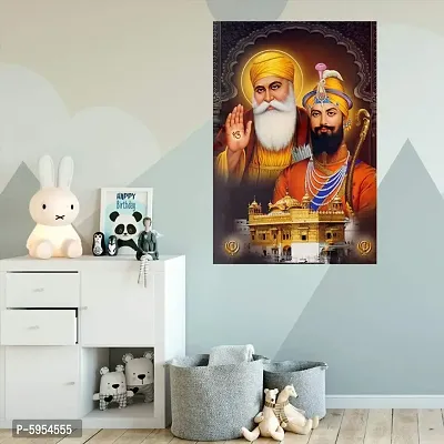 Guru Govind Singh with Shree Guru Nanak Dev Ji Wall Sticker Waterproof Sticker for Home D&eacute;cor