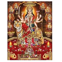 VOORKOMS Home Decor Maa Durga Face Art Wall Sticker for Bedroom-thumb1