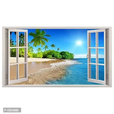 Waterfalls Sea View Window Framed Wall Sticker for Home Deacute;cor-thumb2