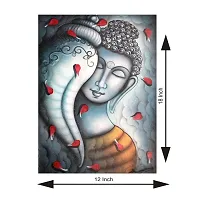 VOORKOMS Lord Buddha with shankh medidating wall d&eacute;cor sticker for Living Room, Bedroom, Office-thumb2