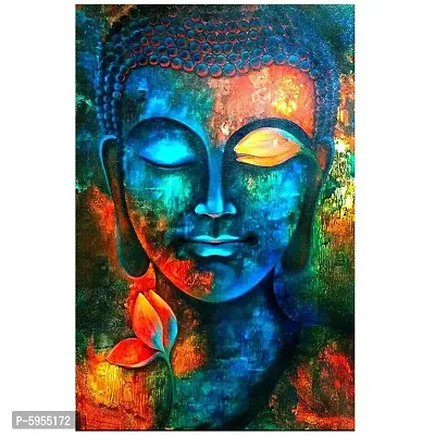 Gautam Buddha Painting Poster Fully Waterproof Vinyl Sticker Print for Living Room, Bedroom-thumb2