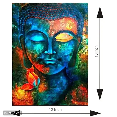 Gautam Buddha Painting Poster Fully Waterproof Vinyl Sticker Print for Living Room, Bedroom-thumb3