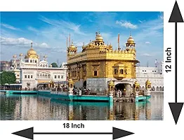 Golden Temple Painting Poster Waterproof Vinyl Sticker for Home Decor, Office, Hall, Living Room-thumb1