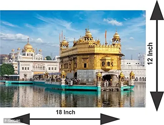 Golden Temple Painting Poster Waterproof Vinyl Sticker for Home Decor, Office, Hall, Living Room-thumb2