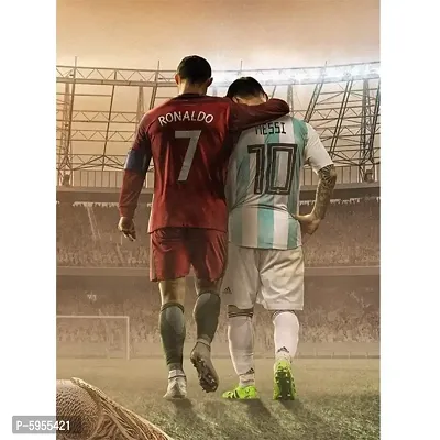 New Best Poster Messi with ronaldo PVC Poster For Living room,Bed Room , Kid Room, Guest Room Etc.(Pack of 1)-thumb2