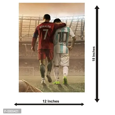 New Best Poster Messi with ronaldo PVC Poster For Living room,Bed Room , Kid Room, Guest Room Etc.(Pack of 1)-thumb3