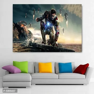 New Poster Polyvinyl Chloride Iron Man Wall Posters (Multicolor) For Living Room, Bed Room , Kid Room Guest Room Etc. (Pack of 1)