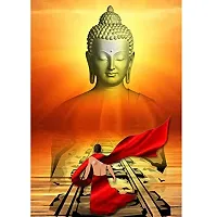 New Best Poster Buddha The Young Monk Wall Sticker Home Decor Living Room Poster Lamination For Living room,Bed Room , Kid Room, Guest Room Etc.(Pack of 1)-thumb1