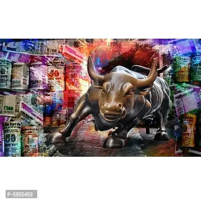 New Best Poster Gold Bull With Money PVC Poster For Living room,Bed Room , Kid Room, Guest Room Etc.(Pack of 1)-thumb2