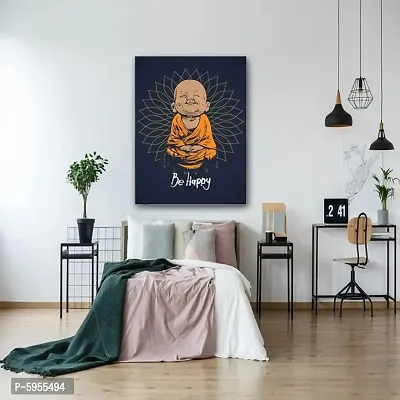 New Best Poster Laughter Buddha Be Happy Posters Motivational Wall Sticker and Inspirational Quotes for Living Room Home For Living room,Bed Room , Kid Room, Guest Room Etc.(Pack of 1)