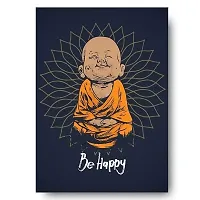 New Best Poster Laughter Buddha Be Happy Posters Motivational Wall Sticker and Inspirational Quotes for Living Room Home For Living room,Bed Room , Kid Room, Guest Room Etc.(Pack of 1)-thumb1