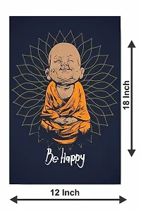 New Best Poster Laughter Buddha Be Happy Posters Motivational Wall Sticker and Inspirational Quotes for Living Room Home For Living room,Bed Room , Kid Room, Guest Room Etc.(Pack of 1)-thumb2