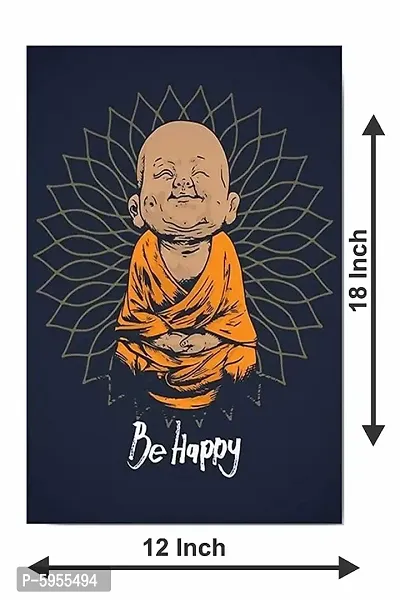 New Best Poster Laughter Buddha Be Happy Posters Motivational Wall Sticker and Inspirational Quotes for Living Room Home For Living room,Bed Room , Kid Room, Guest Room Etc.(Pack of 1)-thumb3