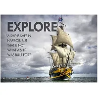 New Best Poster Explore A Ship is Safe in Harbor But Wall Sticker That is Not What A Ship was Built Motivational Poster for Living Room Home for Living Room Home For Living room,Bed Room , Kid Room, G-thumb1