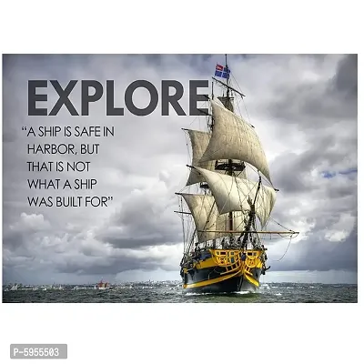 New Best Poster Explore A Ship is Safe in Harbor But Wall Sticker That is Not What A Ship was Built Motivational Poster for Living Room Home for Living Room Home For Living room,Bed Room , Kid Room, G-thumb2