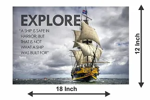 New Best Poster Explore A Ship is Safe in Harbor But Wall Sticker That is Not What A Ship was Built Motivational Poster for Living Room Home for Living Room Home For Living room,Bed Room , Kid Room, G-thumb2