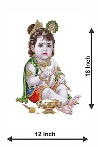 New Best Poster Krishna Wall Sticker Laddu Gopal Multicolor Vinyl Size 12 or 18 Inch for Living Room Home For Living room,Bed Room , Kid Room, Guest Room Etc.(Pack of 1)-thumb1