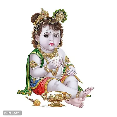 New Best Poster Krishna Wall Sticker Laddu Gopal Multicolor Vinyl Size 12 or 18 Inch for Living Room Home For Living room,Bed Room , Kid Room, Guest Room Etc.(Pack of 1)-thumb3