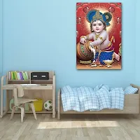 New Best Poster Lord Krishna Waterproof Vinyl Sticker Painting Poster for Home Deacute;cor Office, Hall, Living Room, Bedroom, Kids Room .(Pack of 1)-thumb1