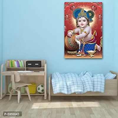 New Best Poster Lord Krishna Waterproof Vinyl Sticker Painting Poster for Home Deacute;cor Office, Hall, Living Room, Bedroom, Kids Room .(Pack of 1)-thumb2