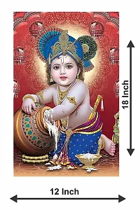 New Best Poster Lord Krishna Waterproof Vinyl Sticker Painting Poster for Home Deacute;cor Office, Hall, Living Room, Bedroom, Kids Room .(Pack of 1)-thumb2