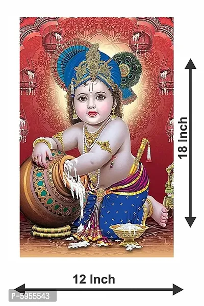 New Best Poster Lord Krishna Waterproof Vinyl Sticker Painting Poster for Home Deacute;cor Office, Hall, Living Room, Bedroom, Kids Room .(Pack of 1)-thumb3