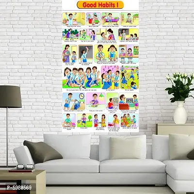 New PVC Good Habits Wall Sticker For Living Room , Bed Room , kid Room , Guest Room .(Size 12x18 Inch)  Best Poster Pack of 1.`