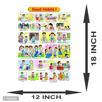 New PVC Good Habits Wall Sticker For Living Room , Bed Room , kid Room , Guest Room .(Size 12x18 Inch)  Best Poster Pack of 1.`-thumb3