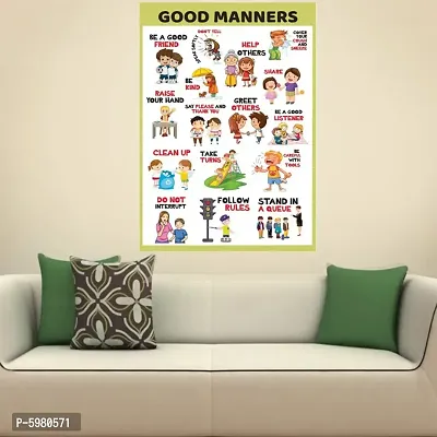 New PVC Good Manner Wall Sticker For Living Room , Bed Room , kid Room , Guest Room .(Size 12x18 Inch)  Best Poster Pack of 1.